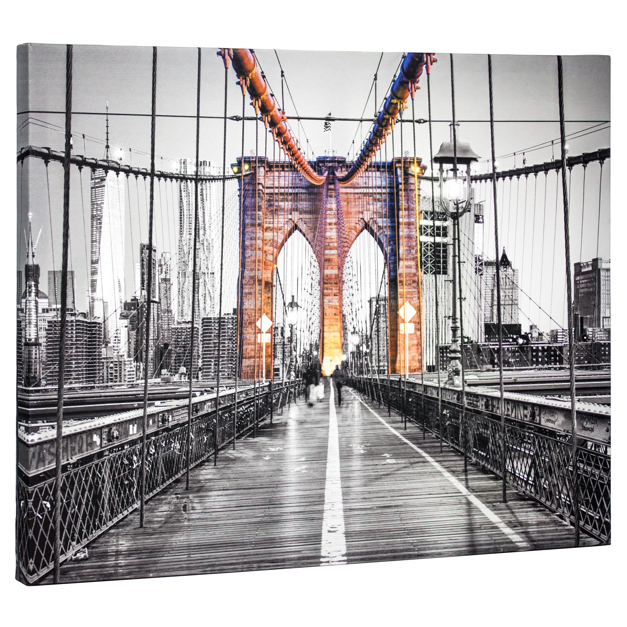 Crystal Art Brooklyn Bridge Wrapped Canvas Photo Print Wall Art Decor