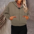 thumbnail image 4 of Hoodies For Women Sevevn Women Casual Loose Hooded Long Sleeve Zipper Solid Colour Hoodies Sweatshirt With Pocket, 4 of 8