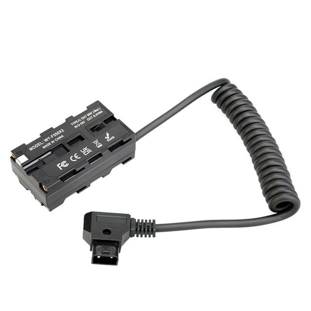 yeacher Dual-Sided NP-F550 Dummy Battery with D-TAP Input, Compatible with Monitors, LED Lights, and Microphones