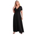 thumbnail image 5 of POSESHE Women Plus Size V Neck Short Sleeve Evening Dress, Elegant Party Maxi Dress, 5 of 6