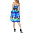 thumbnail image 3 of HAPPY BAY Women's Summer Boho Beach Backless Smocked Mini Swing Dress Tube Top Strapless Dresses for Women One Size Blue, Palm Tree, 3 of 3