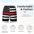 thumbnail image 3 of Mens Thin Blue Line Flag 2 in 1 Quick Dry Swim Trunks with Compression Liner Beach Shorts, 3 of 6