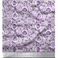thumbnail image 1 of Soimoi Purple Cotton Jersey Fabric Cucumber Vegetable Printed Fabric 1 Yard 58 Inch Wide, 1 of 1