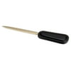 Classic Black Leather Letter Opener with Gold Accents