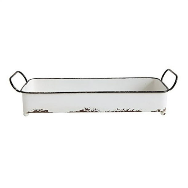 creative coop da8543 decorative rectangle distressed metal tray