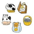 thumbnail image 2 of 5Pcs Cartoon Cat Enamel Brooches Kitten Brooch Pins Set Metal Brooches Decorative Jewelry for Clothes Lapel Bag Backpack Decor, 2 of 4