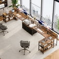 thumbnail image 2 of Casacomoda 75 inch L Shaped Desk with Power Outlets,Gaming Desk with Monitor Shelf,Computer Desk with File Drawer,Home Office Desk with Printer Stand & Storage Shelves,Corner Desk,Vintage, 2 of 7