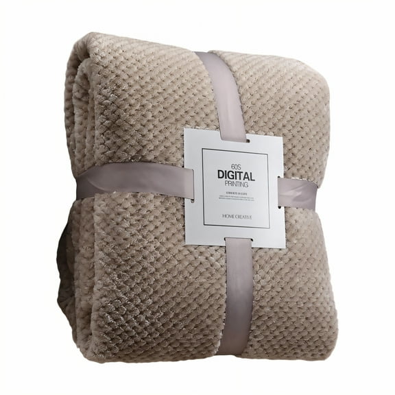AUQ Throw Blanket,Thick Pineapple Texture Cute Blanket,Enhanced Three-Dimensional Effect Throw Blankets,Khaki,17*25in