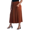thumbnail image 3 of Plus Size Foldover A Line Pocket Maxi Skirt, 3 of 11