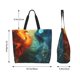 thumbnail image 5 of Fotbe Red And Blue Fire Peacock Bolsa Tote Estética de Lona con Estampado para Mujer - Bolsa Reutilizable de Hombro Casual para Vacaciones, Compras, Trabajo y Gimnasio, 5 of 8
