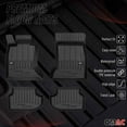 thumbnail image 3 of OMAC Premium Floor Mats for BMW F10 5 Series 2013-2017 3D Car Liners Set Black/Front & 2nd Row Seat - Rubber - All Weather - Odorless, 3 of 13
