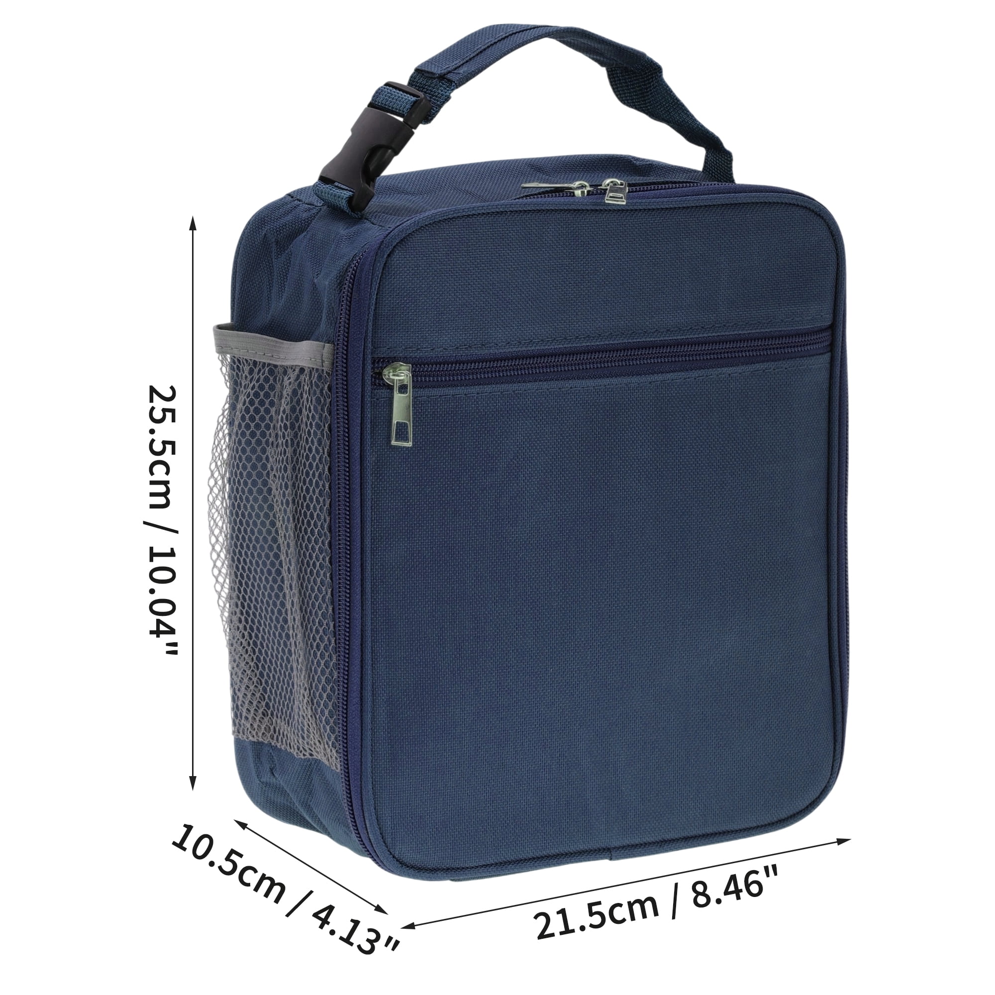 Unique Bargains Reusable Insulated Lunch Box Tote for Work Navy Blue 195 oz