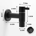 thumbnail image 3 of Black Stainless Steel Faucet, Mop Pool Faucet, Wall Mounted Cold Water Faucets, Retro Sink Faucet, Black Wall Mounted Faucet, for Balcony, Bathroom, K, 3 of 5