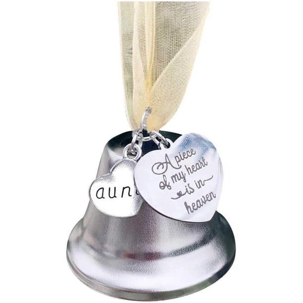 Conmemorativa De Navidad, Enlace De Ala De Ángel, Campana De Plata, Una Pieza De Mi Corazón Está En El Cielo, Colgante De Árbol De Navidad Para Puerta Y Ventana Sweethay HA045224-07