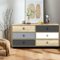 thumbnail image 2 of Costway Commode Double à 6 Tiroirs Tour de Rangement pour Chambre Couloir Entrée, 2 of 10