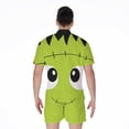 thumbnail image 2 of Cute Frankenstein Face Short Sleeve Men'S Rompers Casual Summer Jumpsuits Outfit, 2 of 4