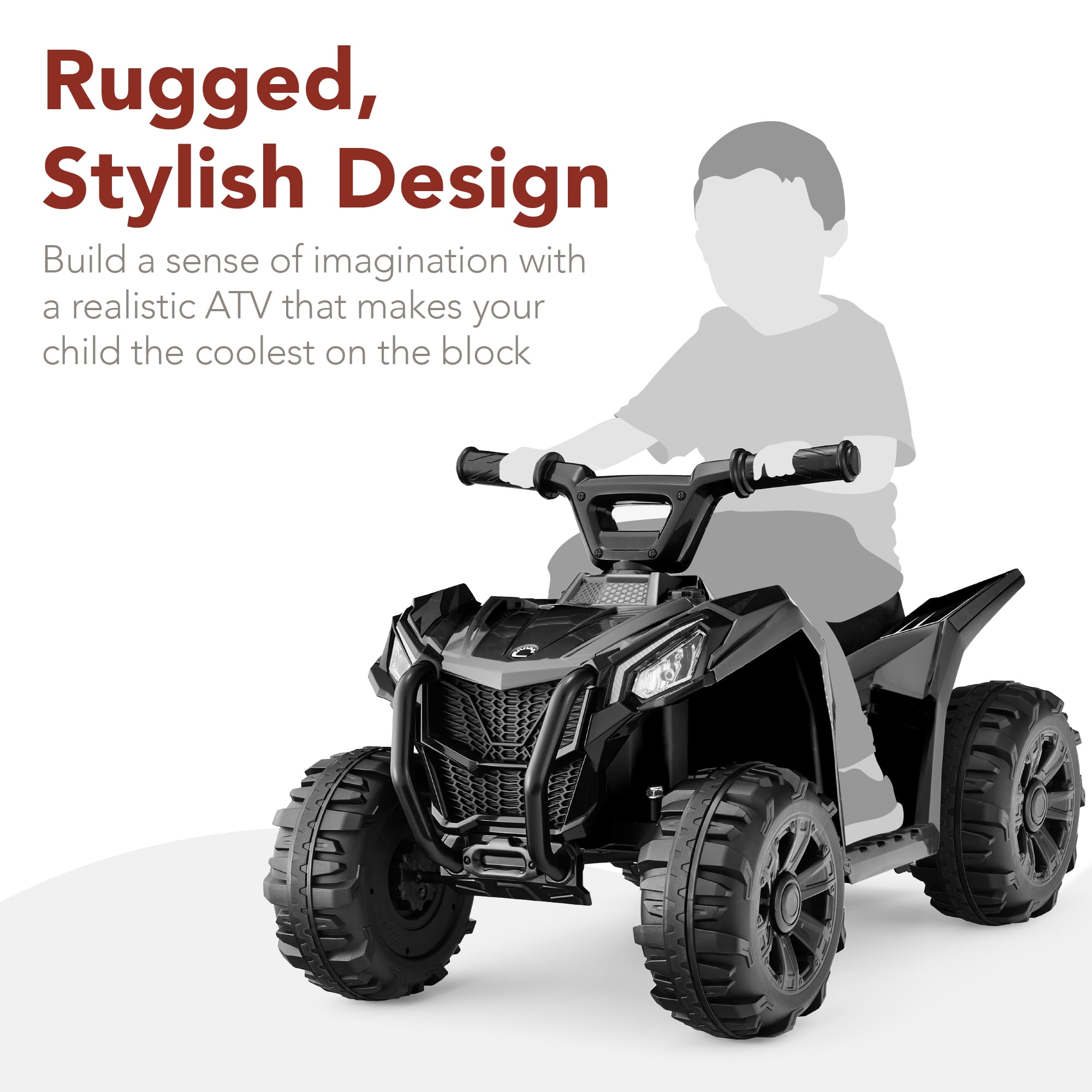 Best Choice Products 6V Kids Ride-On 4-Wheeler Quad ATV Car w/ 1.8mph Max Speed, Treaded Tires - Black