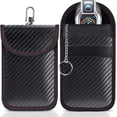 thumbnail image 1 of 2 Pack Small Faraday Pouch with Hook Securing Keyring, RFID Signal Blocking Faraday Bag for Car Keys Anti-Theft Remote Entry, 1 of 2