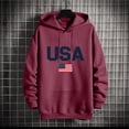 thumbnail image 6 of Hvogkswy USA Graphic Hoodies for Men Drawstring Hooded Long Sleeve Pullover Sweatshirt Oversized Sweatshirts with Pocket, 6 of 6