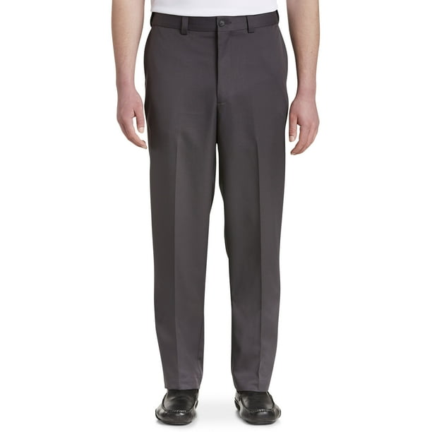 Oak Hill by DXL Men's Big and Tall WaistRelaxer FlatFront Microfiber
