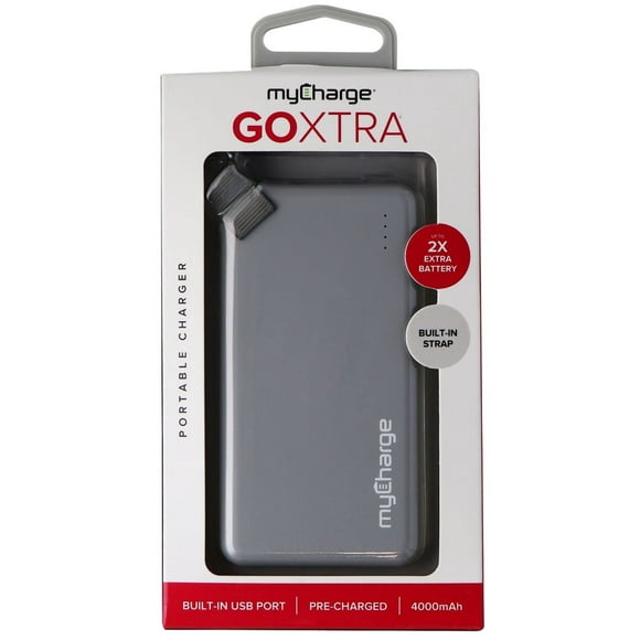 myCharge GoXtra Portable Charger 4400mAh External Battery Pack - Gray