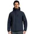 thumbnail image 2 of Muvtei Men's Hooded Softshell Jacket Fleece Lined Waterproof Hooded Soft Lightweight Windbreaker Shell Jacket Outdoor Hiking Rain Jacket Navy-2XL, 2 of 12