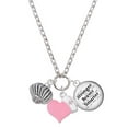 thumbnail image 1 of Delight Jewelry Silvertone Large Angled Rope Spinner - Light Pink Heart Nurse Strong Zoe Necklace, 1 of 4