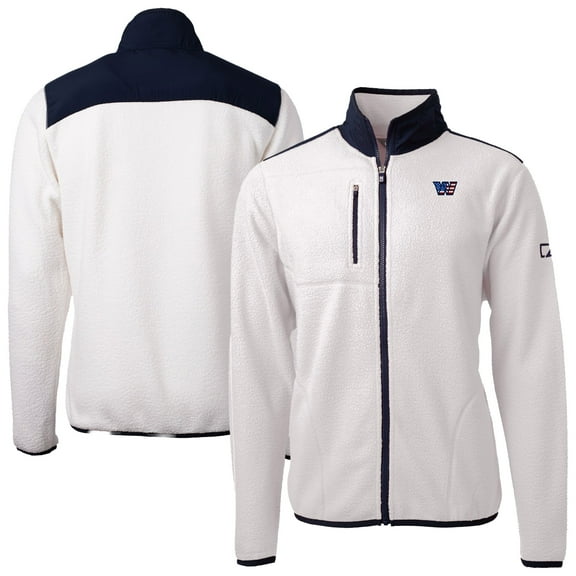 Men's Cutter & Buck  Oatmeal Washington Commanders Big & Tall Americana Cascade Eco Sherpa Fleece Full-Zip Jacket