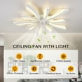 thumbnail image 4 of Garwarm Dimmable Ceiling Fan with Light and Remote Control, 27" Small Flush Mounted Ceiling Fan with Led Lights, APP and Remote Controlled, Modern, White, 4 of 14