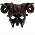 thumbnail image 1 of HUASHENG Gadpiparty Cornes de Chèvre Démon Animal Demi-Visage Halloween Mascarade Cosplay Accessoires pour Adultes, 1 of 5