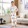thumbnail image 5 of 1 Piece Adult Onesie Pajamas Cozy & Loose-Fit Sleepsuit Loungewear with Pockets Red Fiery Awesome Patterns Small, 5 of 7