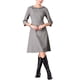 thumbnail image 2 of Vestido de mujer Hobemty con cuello Peter Pan, manga 3/4, corte A, elegante, para trabajar, talla 2XL, gris, 2 of 5