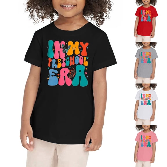 CAIXIA First Day Of School Sign Toddler Shirt Pre Kindergarten 1st 2nd 3rd Grade T-Shirt Back To School Gift Tee Short Sleeve Shirts Bow Tee Top Little Kids Casual Clothes