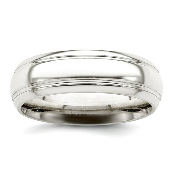 925 Sterling Silver Beveled Edge 6mm Polished Fancy Band Ring Size 8 Ring for Women and Men