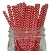 Just Artifacts 100pcs Decorative Chevron Striped Paper Straws (Chevron Striped, Red) - Decorative Paper Straws for Birthday Parties, Weddings, Baby Showers, and Life Celebrations!