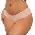 thumbnail image 2 of Swuxness Women's Low Waist Thong Briefs, Panties for Women, Women's Solid Color Low Waist Seamless Thong Panties High Elasticity Breathable Comfortable Individually Packaged Beige, M, 2 of 5