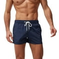 thumbnail image 7 of Mens Swimming Trunks Males Plus Size Breathable Pockets Drawstring Beach Shorts Solid Slim Swim Trunks Mens Swimwear Navy XS, 7 of 7