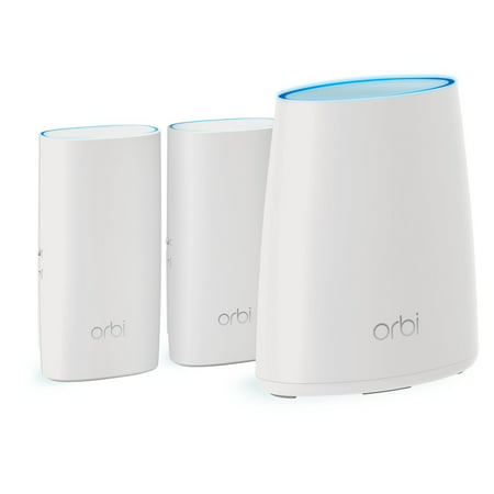 NETGEAR Orbi Whole Home Mesh WiFi System with Tri-band – Eliminate WiFi dead zones, Simple plug-in setup, Single network name, Up to 5,000 sqft, AC2200 (Set of