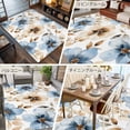 thumbnail image 6 of 6x9Ft Area Rugs Blue Brown Spring Floral Non-Skid Rubber Backing Large Rectangle Rugs - Living Room Bedroom Home Office, Summer Botanical Watercolor Indoor Floor Mat Carpets Washable Rug, 6 of 9