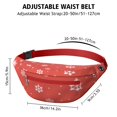thumbnail image 3 of Fanny Pack Red Christmas Snowflake Pattern Waist Pack Bag,Running Cross Bag,Waterproof Large Fanny Packs for Women Men for Travel Running Hiking Cycling, 3 of 6