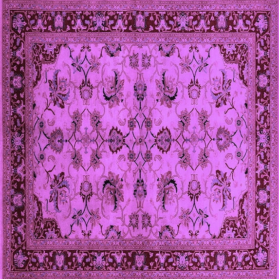 Ahgly Company Indoor Square Oriental Purple Industrial Area Rugs, 7' Square