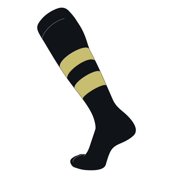 TCK Elite Baseball Football Knee High Striped Socks (G) Black, Vegas