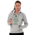 thumbnail image 4 of Funny St Pattys Keep Calm I'm Irish Hoodie Sweatshirt Women Men Brisco Brands S, 4 of 6