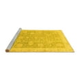 thumbnail image 2 of Ahgly Company Machine Washable Indoor Round Oriental Yellow Modern Area Rugs, 6' Round, 2 of 4