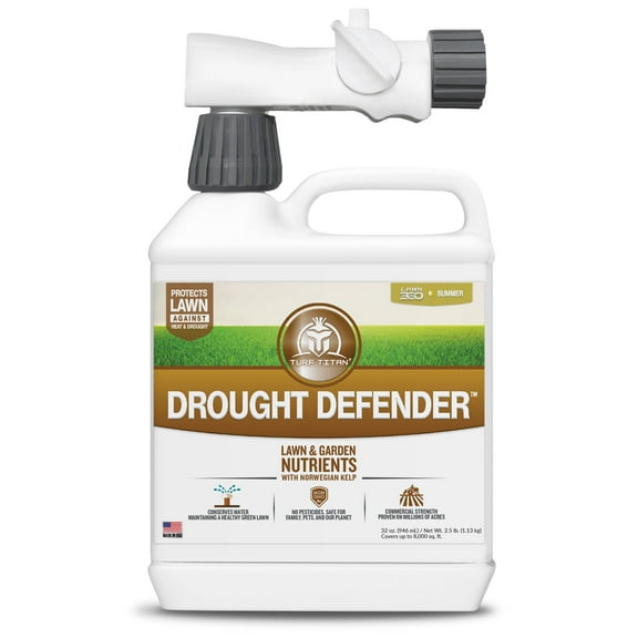 Turf Titan Drought Defender Hose End, Garden Soil and Lawn Care Shield, 32 oz