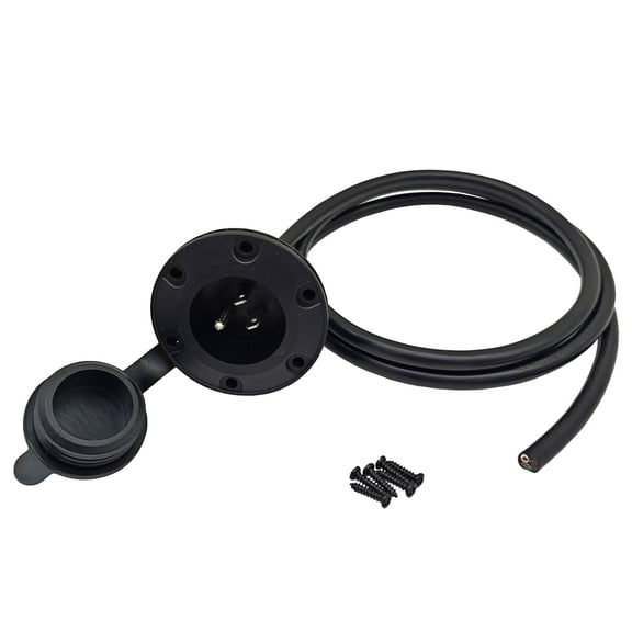 Parkworld 64798 NEMA 5-15 Assembly Power Inlet NEMA 5-15P Molded with 14AWG Power Cord 5FT