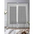 thumbnail image 4 of Sheer Curtains 84 inches Long 2 Panels Set Grey White Greek Key Pattern Light Filtering Sheer Drapes Rod Pocket Window Curtains for Living Room/Bedroom, Geometric Modern, 4 of 8