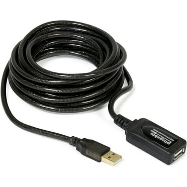 Plugable 16' USB 2.0 Active Extension Cable Male/Female Black (USB2-5M)