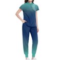 thumbnail image 3 of Aofany Nursing Uniforms Scrub Set for Women Short Sleeves Women Scrubs Tops with Jogger Pant Gradient Women's Multi Pocket V-Neck Nurse Suit, 3 of 3