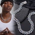 thumbnail image 2 of LICEWO Ice Cuban Necklace Adjustable Length Chain Showstoppers for Party Daily Wear, 2 of 20